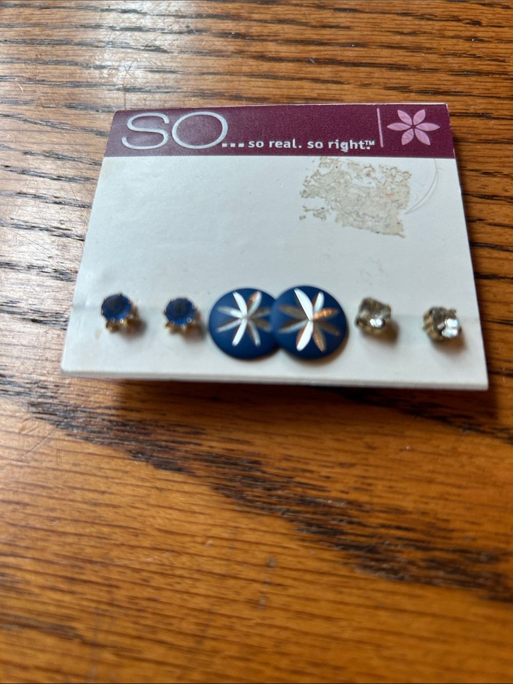 SO... So Real So Right Blue Flower Stud Earring Set